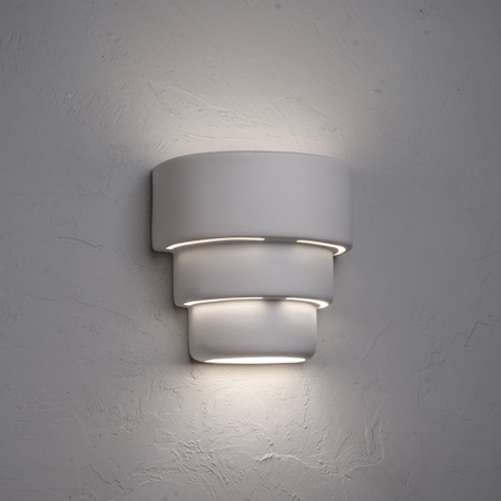 Luxury Lighting Fasciato 10in. High Ceramic Outdoor Wall Light, Paintable White Bisque 124-00 W u/d -7